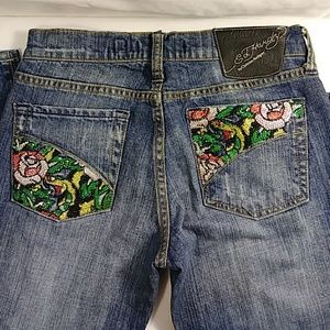 Ed Hardy Embellished Pockets Jeans Size 27
